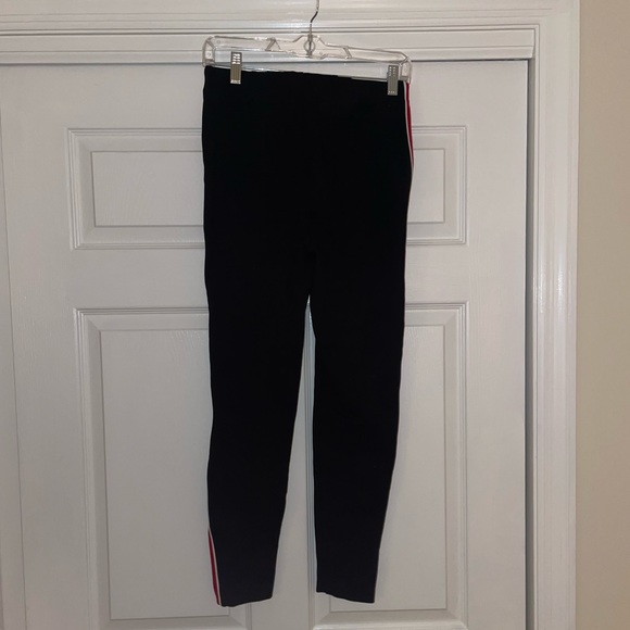 Black Sporty Leggings with Red Stripe - Picture 2 of 4